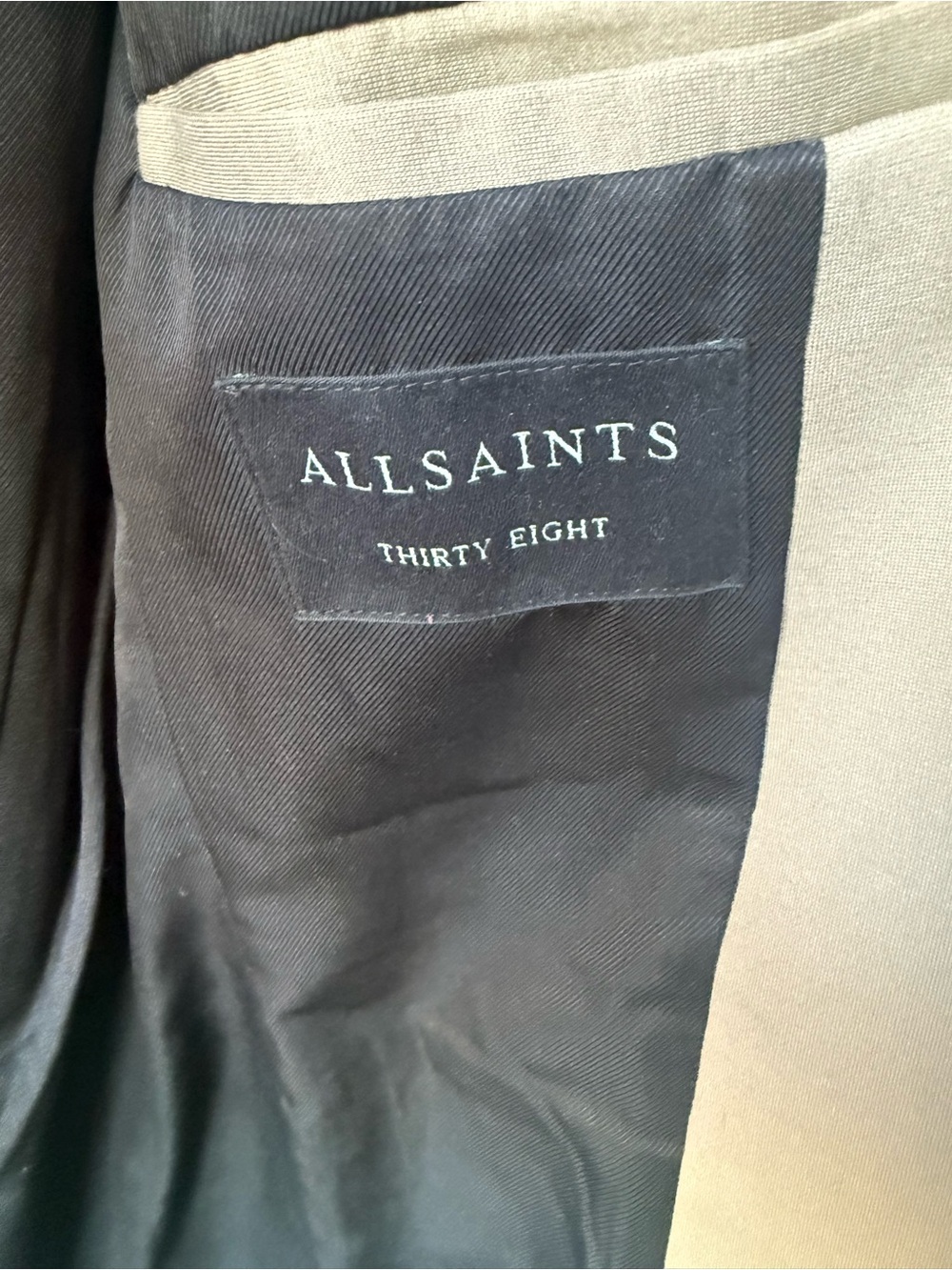 AllSaints Men's Taupe Two-Button Blazer - Picture 2 of 9